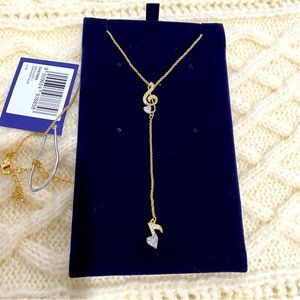 Swarovski Pleasant Gold Tone Czech White Crystal Necklace 5497885